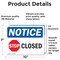 Signmission Closed Sign With Symbol, 10 in W x Rectangle, Vinyl Decal OS-2PACK-NS-D-710-L-10684 - alternate 6